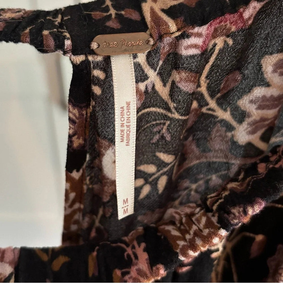 Free People Women's Floral Boho Open Back Long Sleeve Short Romper Medium - Picture 5 of 7